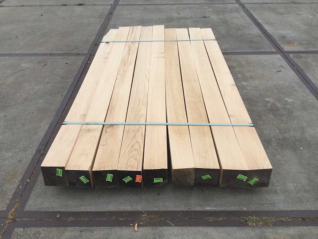 Eiken balken geschaafd 120x120x2050 ( 9 ) - afbeelding 2 van  7