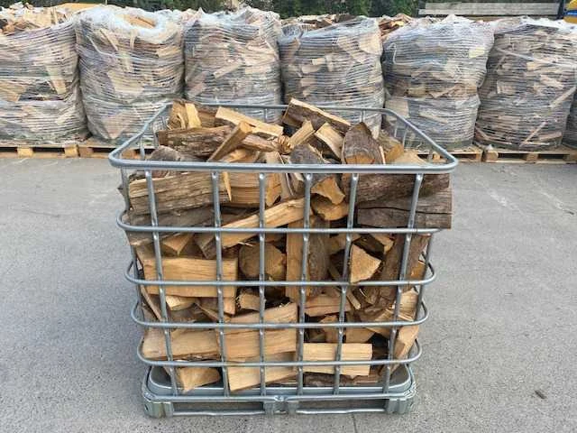 Eiken brandhout ibc container - afbeelding 3 van  6