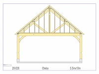 Eiken carport 5,50x10 - afbeelding 10 van  14