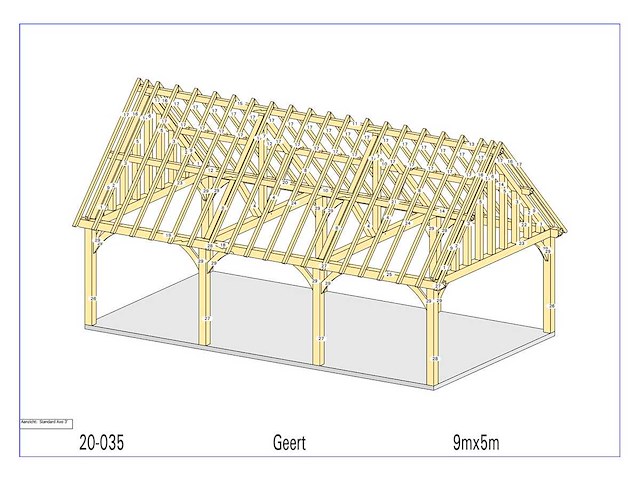 Eiken carport 5x9m - afbeelding 13 van  17