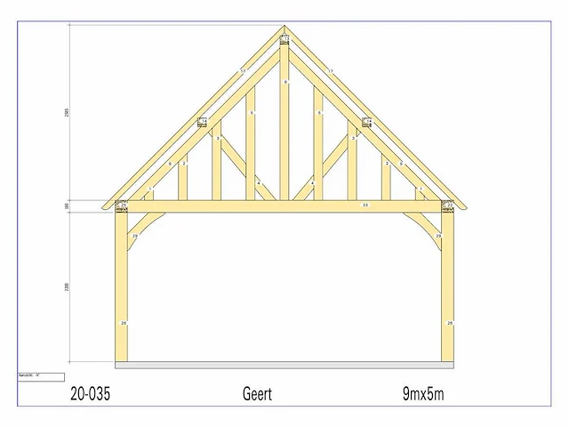 Eiken carport 5x9m - afbeelding 14 van  17