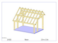 Eiken kap-schuur/poolhouse 3,50 x 2,50 - afbeelding 14 van  15