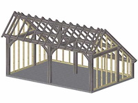 Eiken kap-schuur/poolhouse 4x6 - afbeelding 3 van  19