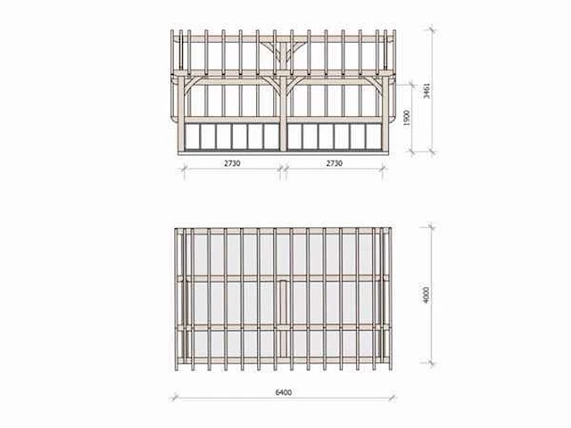Eiken kap-schuur/poolhouse 4x6 - afbeelding 4 van  18