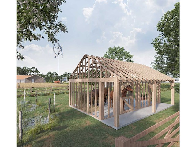 Eiken paardenstal voor 2 paarden - afbeelding 8 van  15