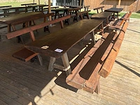 Eiken tafel + bank - afbeelding 1 van  4
