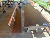 Eiken tafel + bank - afbeelding 4 van  4