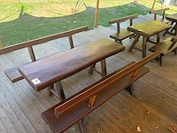 Eiken tafel + bank - afbeelding 2 van  5