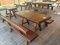 Eiken tafel + bank - afbeelding 4 van  5