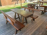 Eiken tafel + bank - afbeelding 5 van  5