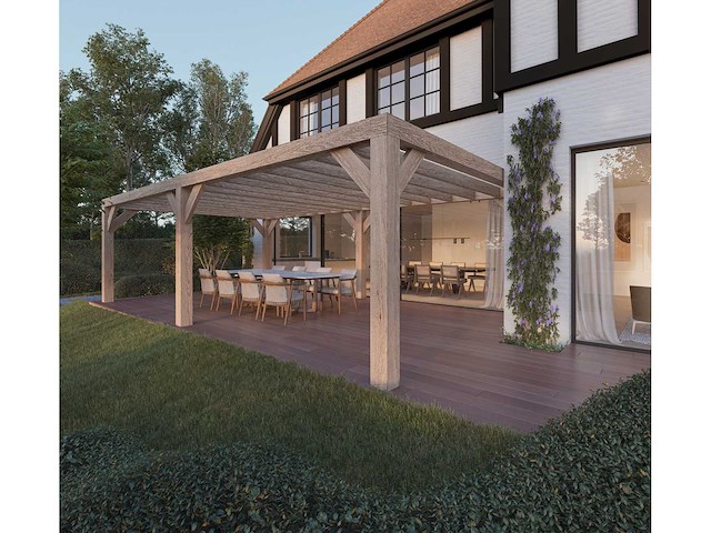 Eiken terrasoverkapping 3x4m - afbeelding 1 van  19