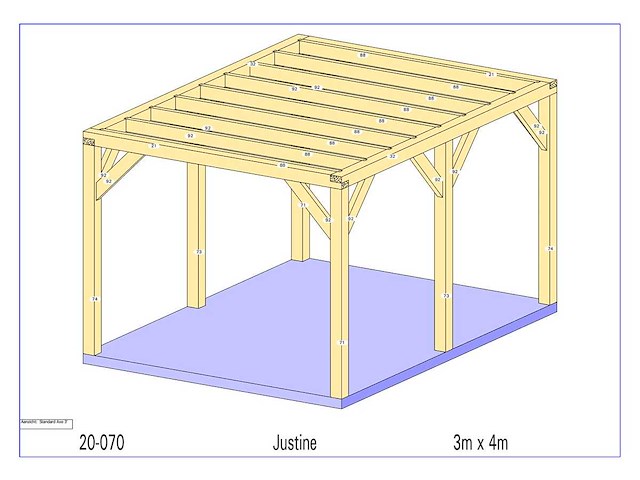 Eiken terrasoverkapping 3x4m - afbeelding 6 van  19