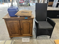 Eiken tv-kast + koffer + tuinstoel - afbeelding 2 van  6