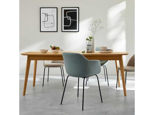 Eikenhouten eettafel 8 sceinen - natuurlijk 8 personen - afbeelding 8 van  9