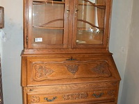 Eikenhouten secretaire in louis xv-stijl - afbeelding 1 van  5