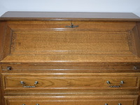 Eikenhouten secretaire met 3 lades en 1 valdeur - afbeelding 2 van  4