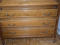 Eikenhouten secretaire met 3 lades en 1 valdeur - afbeelding 3 van  4