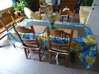 Eikenhouten tafel + 6 stoelen - afbeelding 1 van  12