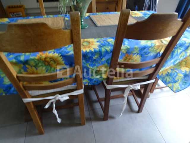 Eikenhouten tafel + 6 stoelen - afbeelding 9 van  12