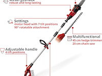 Einhell accu 2-in-1 heggenschaar en kettingzaag - afbeelding 5 van  6