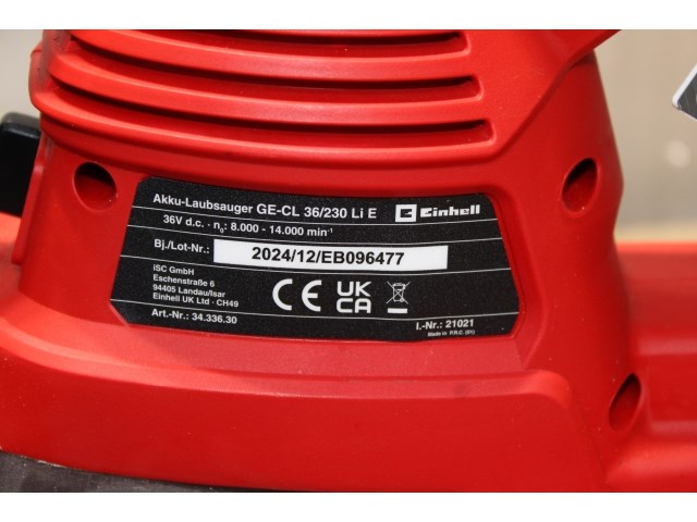 Einhell accubladblazer/zuiger - afbeelding 4 van  6