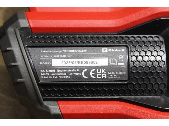 Einhell professionele accu bladblazer/-zuiger - afbeelding 5 van  6