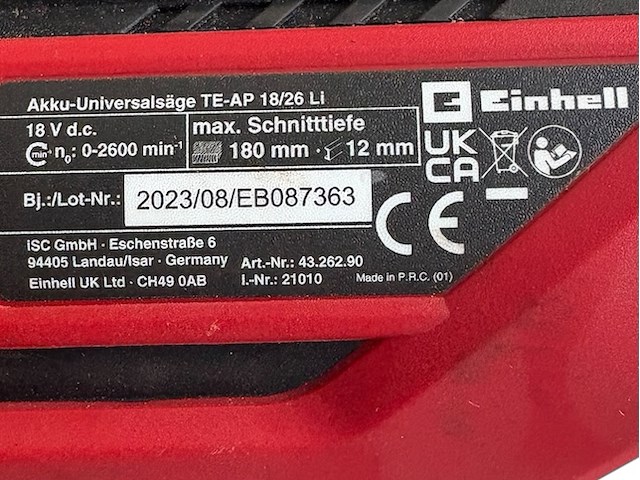 Einhell reciprozaag tp-ap 18/28 - afbeelding 5 van  6
