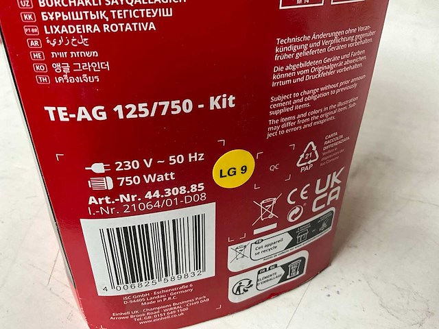 Einhell te-ag 125/750-kit haakse slijpmachine 750w - afbeelding 4 van  4