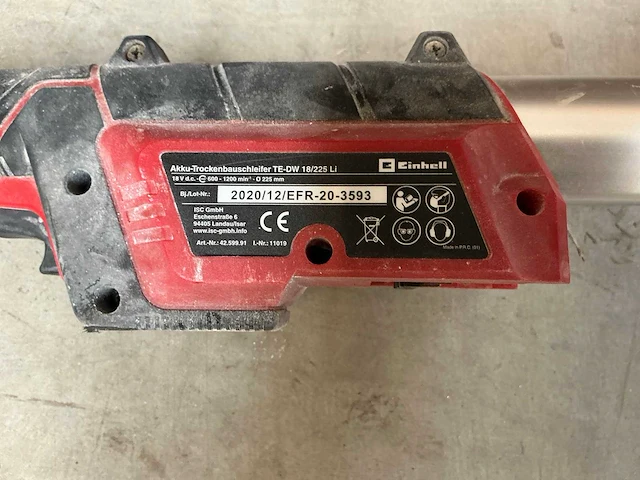 Einhell te-dw 18/225 li accu wand-/plafondschuurmachine - afbeelding 3 van  6