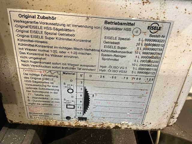 Eisele vms 350-pv cirkelzaagmachine metaal - afbeelding 7 van  11