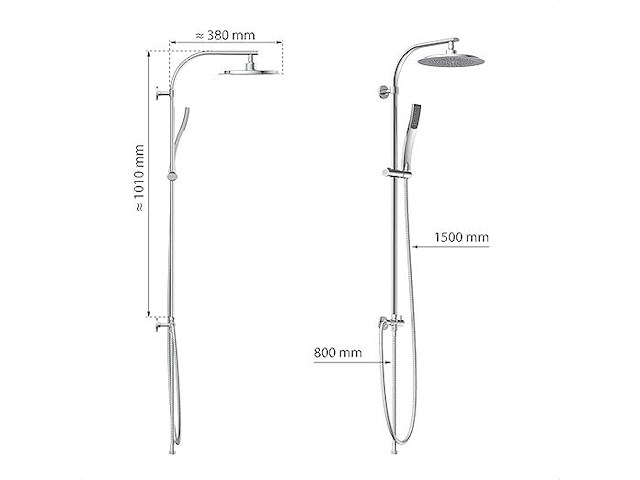 Eisl stiloval doucheset met regendouche - afbeelding 2 van  6