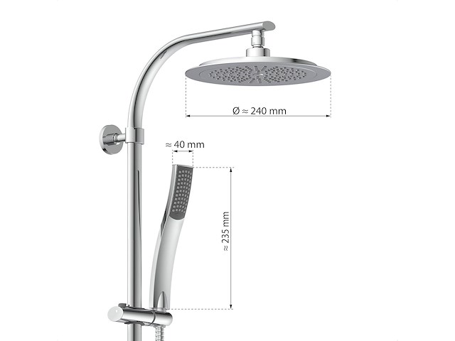 Eisl stiloval doucheset met regendouche - afbeelding 3 van  6