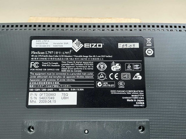 Eizo flexscan l797 monitor - afbeelding 2 van  4