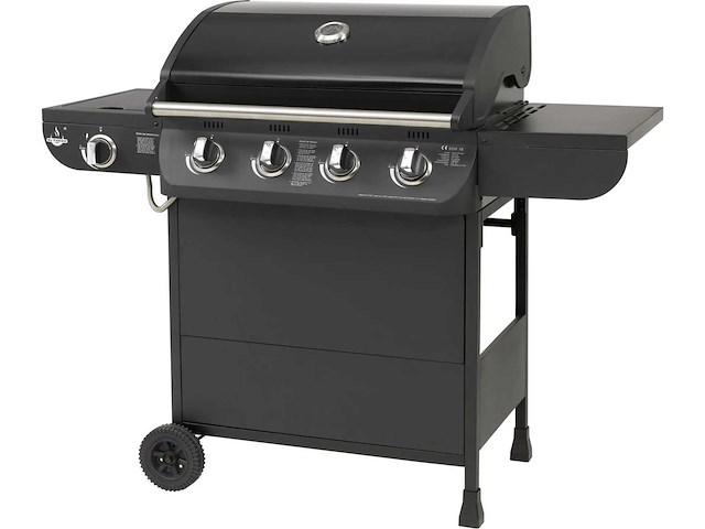 El fuego columbus 4+1 zwarte gasgrill met zijbrander - afbeelding 3 van  4