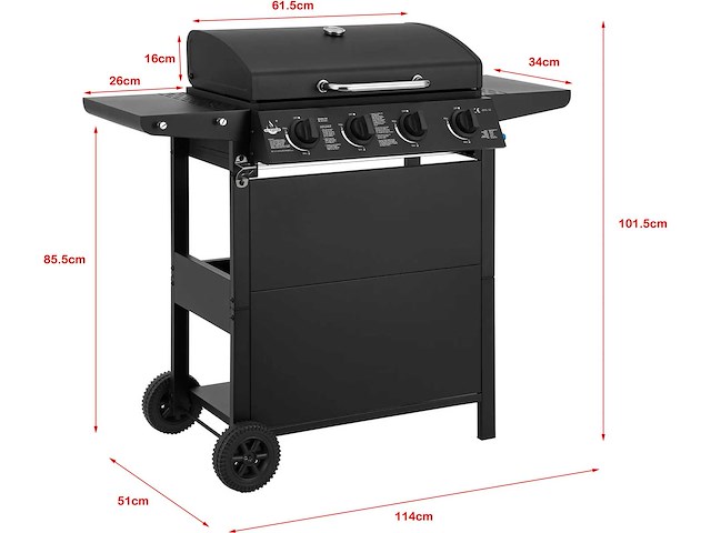 El fuego® gasgrill "san jose 4 branders" - afbeelding 2 van  3