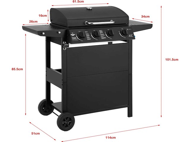 El fuego® gasgrill "san jose 4 branders" - afbeelding 5 van  6