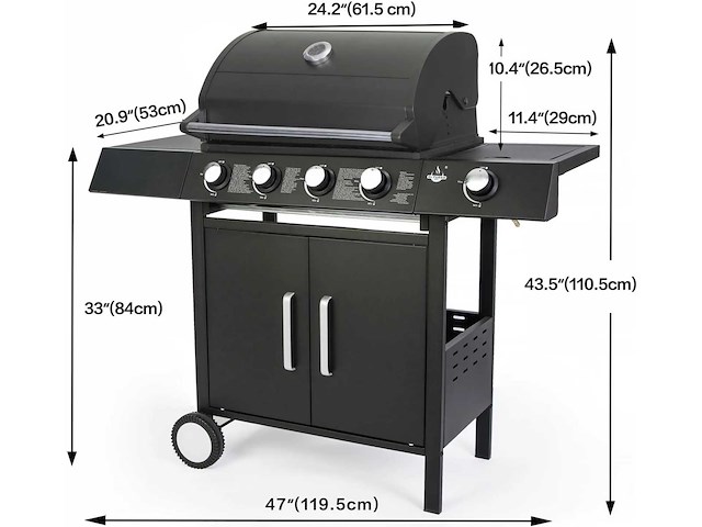 El fuego "san angelo" 4+1 roestvrijstalen gasgrille - afbeelding 9 van  9