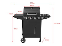 El fuego® "san francisco 3+1" gasgrill ay5632 - afbeelding 6 van  8