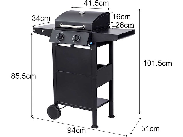 El fuego® "san jose 2 burner" gasgrill - afbeelding 4 van  9