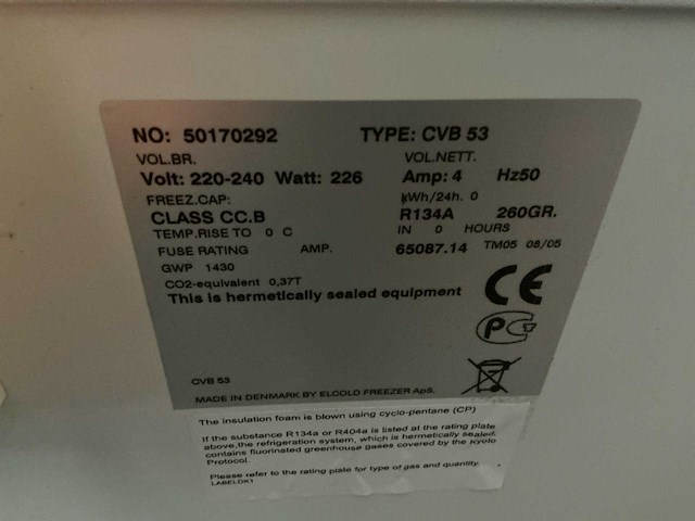 Elcold cvb 53 vrieskoffer - afbeelding 4 van  5