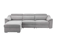 Electric relax hoekbank in lichtgrijze stof - linkerhoek - afbeelding 3 van  6