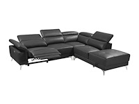Electric relax rechterhoek bank in antracietgrijs leer - afbeelding 3 van  7