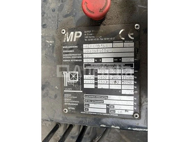 Electrische driewieler vorkheftruck heli cpd 15s (2003 / 0601550114) - afbeelding 9 van  10