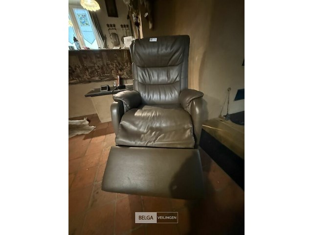 Electrische lederen relaxzetel (werkend) - afbeelding 1 van  2