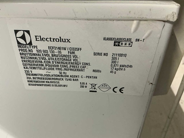 Electrolux ecf31461w vriezer - afbeelding 9 van  9
