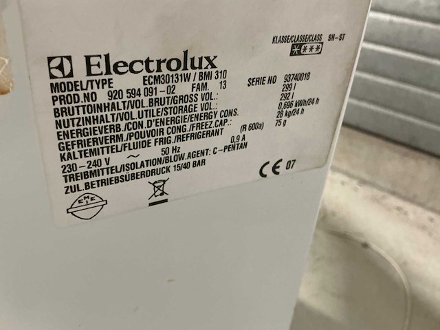 Electrolux ecm30131w / bmi310 vriezer - afbeelding 5 van  5