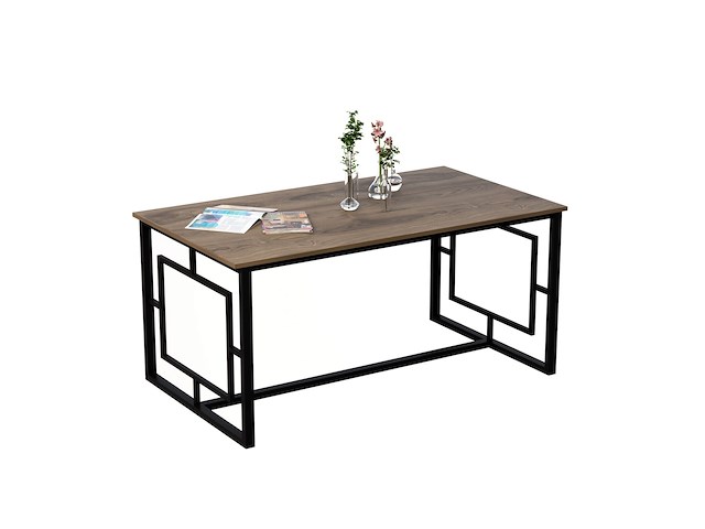 Elegante walnoot zwarte eettafel | multifunctioneel | 100% melamine gecoat | 18mm dikte - afbeelding 1 van  5
