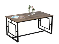Elegante walnoot zwarte eettafel | multifunctioneel | 100% melamine gecoat | 18mm dikte - afbeelding 1 van  5