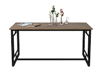 Elegante walnoot zwarte eettafel | multifunctioneel | 100% melamine gecoat | 18mm dikte - afbeelding 2 van  5