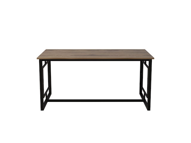 Elegante walnoot zwarte eettafel | multifunctioneel | 100% melamine gecoat | 18mm dikte - afbeelding 3 van  5